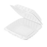 9" x 9" Mineral Filled PP Hinged Container, White - 120 pcs