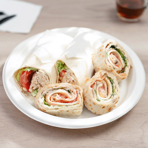 10.25" Mineral Filled PP Round Plates, White - 500 pcs