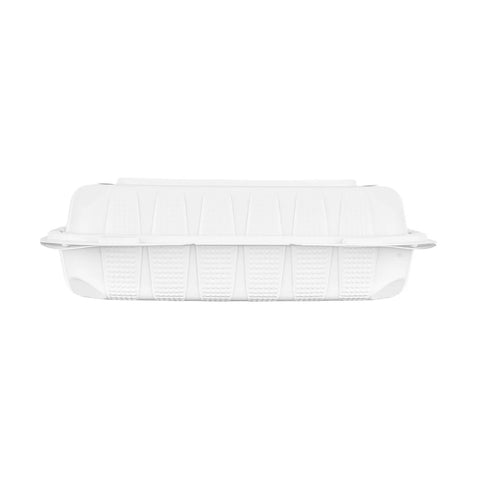 9" x 6" Mineral Filled PP Hinged Container, White - 250 pcs