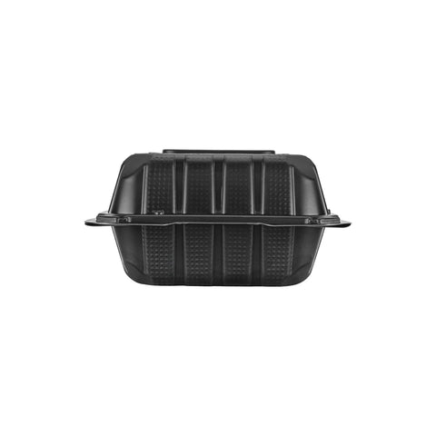 6" x 6" Mineral Filled PP Hinged Container, Black - 400 pcs