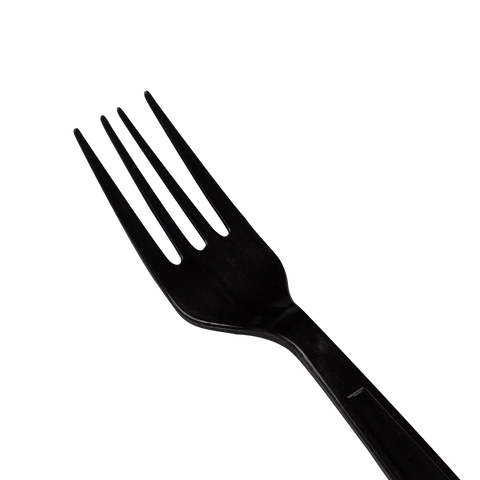 Plastic Heavy Weight Forks Wrapped, Black