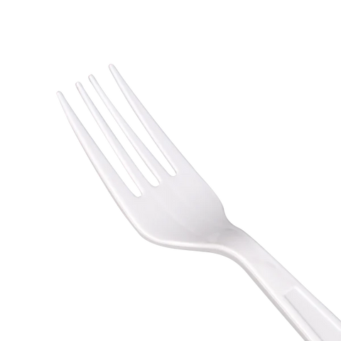 Plastic Extra Heavy Weight Forks, White