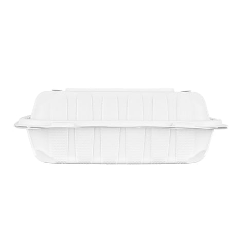 9" x 9" Mineral Filled PP Hinged Container, White - 120 pcs
