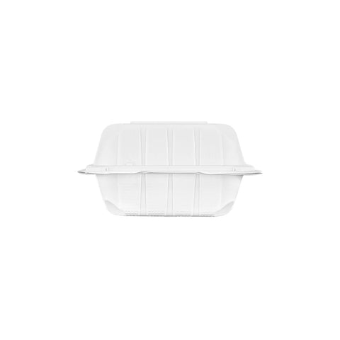 6" x 6" Mineral Filled PP Hinged Container, White - 400 pcs