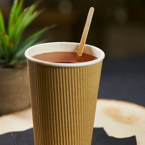 7.5" Wooden Coffee Stirrer Paper, Wrapped - 5,000 pcs