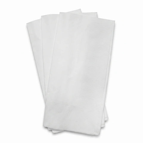 15" x17" 1 Ply Dinner Napkins, White - 2,000 pcs