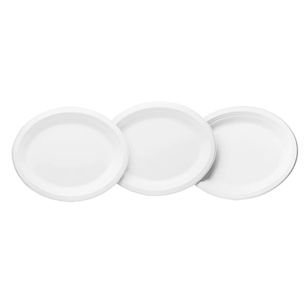 12"x10" Bagasse Oval Plate - PFAS Free