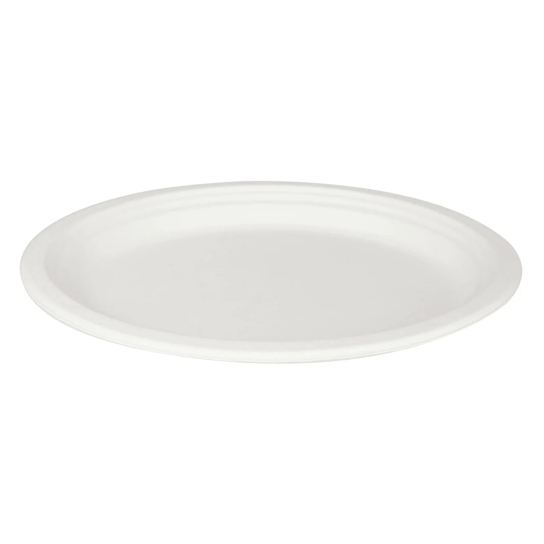 12"x10" Bagasse Oval Plate - PFAS Free