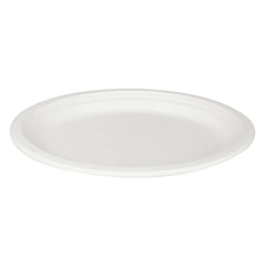 12"x10" Bagasse Oval Plate - PFAS Free