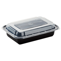 16 oz. Rectangular Black Containers with Lids