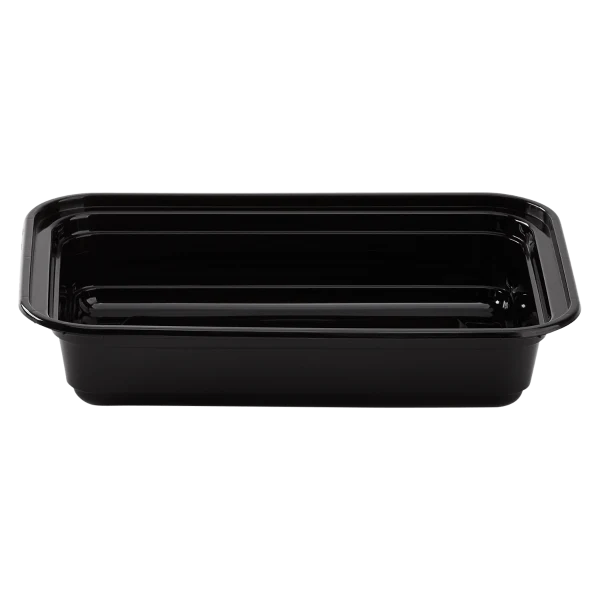 16 oz. Rectangular Black Containers with Lids