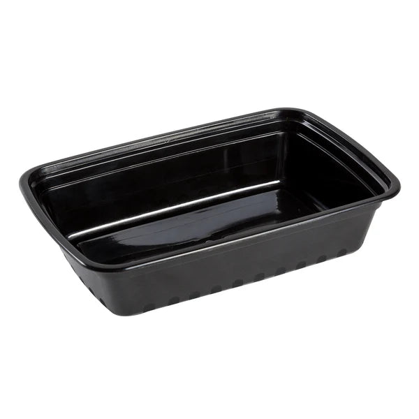 28 oz. Rectangular Black Containers with Lids