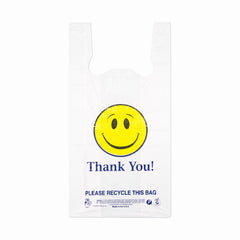 Smiley Face, 12" x 7" x 22", 14 Mic, White (Box of 500) 1/6 BBL