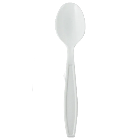 PP Plastic Extra Heavy Weight Tea Spoons, White